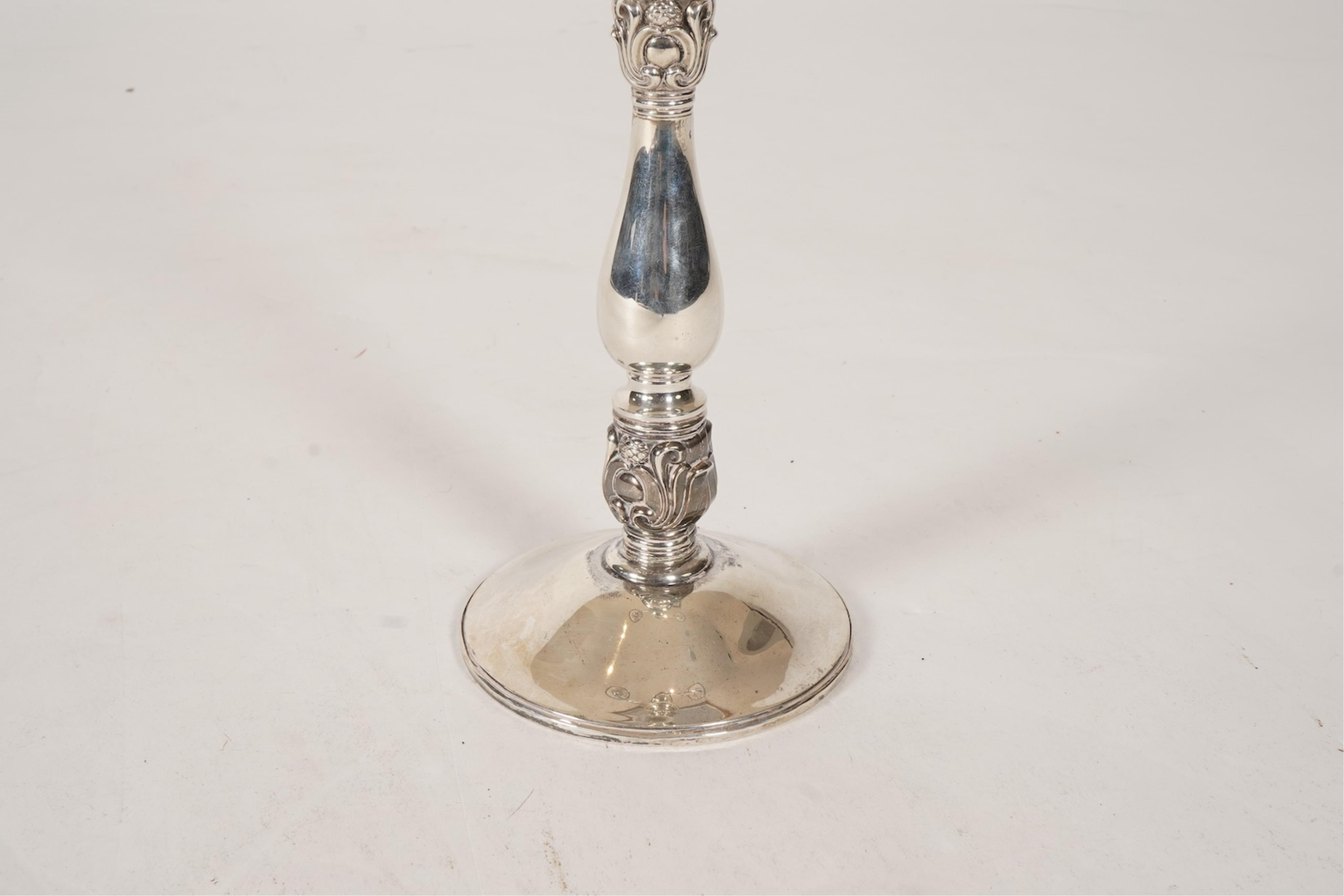 A 20th century U.S.A. International Sterling Royal Danish two branch, three light candelabrum